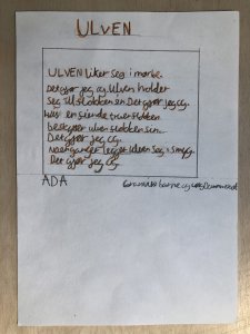 Dikt frå skrivekurset Olav H. og eg under Poesifestivalen 2021.